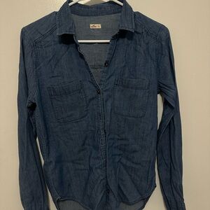 Hollister Dark Blue Casual Button Down Shirt